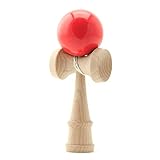 Kendama Japanisches Geschicklichkeitsspiel rote Kugel Holz-Spielzeug Kugelfangspiel Marke PRECORN