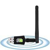 WiFi USB Adapter 600Mbps, Driver Wireless Netzwerkadapter für Desktop/Notebook PC, 2.4GHz/5GHz Dual Band WiFi Stick mit 3dBi Antenne, unterstützt Windows 11/10/8/XP/Vista