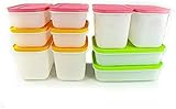 TUPPERWARE Gefrierbehälter 1,1L Pink + 1,0L Grün + 450ml Eiskristall Vorratsdose