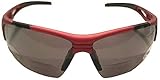 The Jackson ANSI z87.1 Bifokale Lesebrille, uni, Sicherheitsbrille, Rote und rauchige Gläser., 1.5