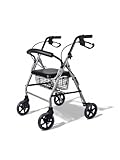 Rollator Gehhilfe höhenverstellbar von 81-91 cm inkl. Korb klappbar Laufhilfe Gehwagen Seniorenwagen Ergonomisch extra leicht Aluminiumgestell mit Sitz für Innen und Außen Reiserollator Neu