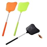 Erweiterbare Fliegenklatsche, Set mit 3 Fliegenreglern, robuste Wespenklatsche, tragbare lange Fliegenklatsche mit ausziehbaren Griffen für Outdoor/Klassenzimmer