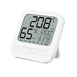 WYLFYJP Elektronischer Wecker Temperatur Luftfeuchtigkeit Kalender 12H/24H Tischuhr Unabhängiger Alarmschalter Schlummerfunktion Wand Digitale LED-Uhren