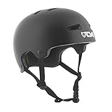 TSG Evolution Skate- und Fahrradhelm, Satin-Schwarz, mit eng anliegender Passform und dreifacher Zertifizierung, für Skateboarden, Radfahren, MTB, Parkskaten, Roller-Derby und Roller