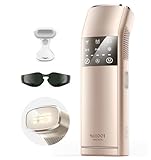 Vierfach-Impuls IPL Geräte Haarentfernung für Damen Herren, 2°C Saphir Komfort 16,6 cm² Eis-Kühlung, 100W Duale Lichter, Haarlaser Entferner Dauerhaft, PHR-Modus für Hartnäckige Haare, Gesicht, Bikini