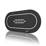 VEVOR Pokermatte Pokertischplatte, 180 x 90 cm Pokertischauflage, 6–8 Spieler, Faltbare Pokertischplatte mit Tragetasche, tragbarer Pokertisch Pokerteppich für Pokerspiele, Pokerraum, oval, schwarz