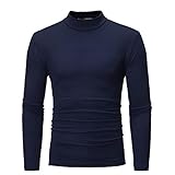 Herren Thermounterwäsche Rollkragen Slim Fit Warm Pullover Langarm Sportshirt Funktionsunterwäsche Oberteil Thermounterhemd Sportshirt