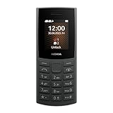 Nokia 105 4G Edition 2023 (Dual-SIM, 1,8' Display, 1450 mAh Akku, 48MB RAM / 128MB ROM, Speicher erweiterbar, 3.5mm Kopfhöreranschluss, FM Radio) Charcoal