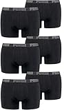 PUMA Herren Basic Boxer Boxershort Unterhose 6er Pack (Black/Black, XL)