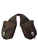 PIONEER Pferdesatteltaschen - Satteltasche aus Leder für den Reitsport - Ideal für Trekking und Ausritte - Bananenförmiges Design am Heck - Strapazierfähig und Bequem - Braun