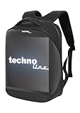 technoline LED Rucksack, Backpack, Laptop-Rucksack, Werberucksack, individuelle Gestaltung, Schrift, Animation, Bilder, Datenübertragung via Bluethooth, Steuerung via App (kostenlos)