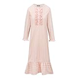 Twin Boat Damen Premium Flanell Langes Kleid - Pink - Medium