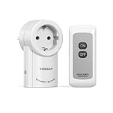 TESSAN Funksteckdosen mit Fernbedienung, Steckdose mit Fernbedienung 25M Reichweite, 2300W Funksteckdose Stecker, Schaltbare Steckdose Kompatibel Haushaltsgeräte, Weiß