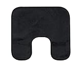 Gözze - Premium Rutschfester Badteppich mit Ausschnitt, RIO, 100% Microfaser, Ideal als WC-Vorlage für Standtoilette, 50 x 45 cm - Schwarz