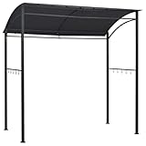 vidaXL BBQ Pavillon 10 Haken Witterungsbeständig Grillpavillon Grillzelt Grillüberdachung Grill Zelt Dach Überdachung 215x150x220cm Anthrazit Stahl