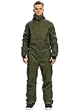 Bluemagic Herren Soild Wasserdicht Einteilige Schneeanzüge Winter Skianzüge für Skifahren Outdoor Kleidung, olivgrün, Medium