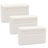 Label Provence Savon de Marseille – Französische Seife aus frischer Bio-Eselsmilch – Eselmilchduft – 125 g Riegel – 3er-Set