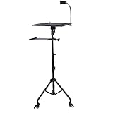 Gonetre Projektorstand Stativhöhe Angle Einstellbarer Laptop -Bodenständer mit Rädern Bremsschalter Elastischer Gürtel Anti -Skid -Pad für Heimkino -Gaming -Setup -Legierung 38,5 X 28,5