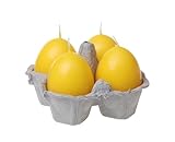 Eierkerzen Gelb 55/45 mm, 4er-Pack