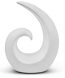 FeinKnick Stilvolle Skulptur aus Keramik - Moderne Dekoration in Weiß - Deko Spirale 20cm hoch - Dekofigur auch gut als Geschenk geeignet