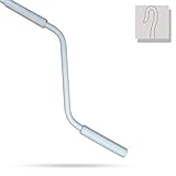 markiso Markisenkurbel 140 cm Weiß – Kurbel für Markise mit Fleischerhaken – Kurbelgestänge Pulverbeschichtet, Rostfrei, Ergonomische Griffe, Freilaufend für Leichte Bedienung