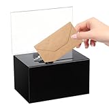 Acryl Spendenbox, Spendenbox Abschließbar mit Schlüssel,Spendenbox mit Schloss, Spendendose Verplombt für Kommentare,Abstimmungen, Gewinnspiele,Stimmzettel, Spenden, Geldkassetten(16 * 10 * 11cm)