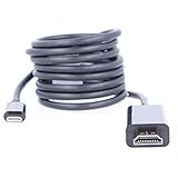 REY Konverterkabel OTG HDMI Stecker auf USB 3.1 Typ C Stecker 3 Meter vergoldete Stecker 4K Schwarz