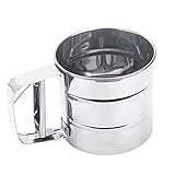 Cabilock 1 Stück Mehlsieb Cup Sifter Shaker Cup Mehlsieb Pulver Mesh Sifter Cup Pulver Sieb Sieb Sieb Feinmaschiges Sieb Sieb Filtersieb Für Edelstahl Silber