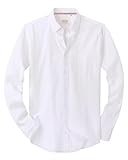 J.VER Oxford Herren Hemd Bügelfrei Regular Fit HerrenHemden Langarm Casual Oberhemd aus Baumwolle Button Down Hemden Faltenfrei Freizeithemd mit Tasche,Weiß,XXL