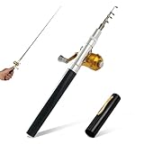 Stift Angelrute Foldable, Angelrute Reel Combo Mini Pen Angelrute Kit, Pen Angelruten-Rollen - Angelrutenfaltenlänge 21 cm