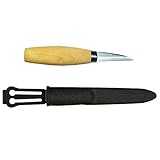 Morakniv Werkzeug Kerbschnitzmesser geölter Birkenholzgriff 3-lagig Gesamtlänge: 16.8 cm Messer, Grau, M