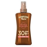 Hawaiian Tropic Glowing Protection Sunscreen Dry Oil Spray Mist, wasserfest LSF 30 UVA- + UVB-Schutz Sonnenspray, Sonnenschutz mit tropischem Duft und hawaiianisch inspirierten Botanicals, 200 ml