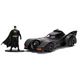 Jada Toys 253213003 Batmobil 1989, hochdetailiertes 1:32 Modellauto inkl. Batman-Figur, Türen können geöffnet werden, mit Freilauf, schwarz