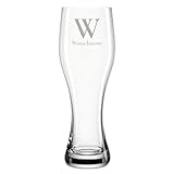 printplanet® Personalisiertes Weizenbierglas – Leonardo® Weizenglas mit Gravur – Design: Initiale Modern – 500 ml