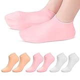 3 Paare Feuchtigkeitsspendende Socken, SEBS Fußpflege-Socken Für Männer und Frauen, Gel Socken für Schwielen Trockene Harte Rissige Füße Knöchel Ferse (Mehrfarbig)