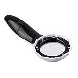 HAMPPLIES Handlupe mit LED Licht Tragbare Leselupe Vergrößernd für Bücher und Zeitungen Leichtes Handliches Design zum Lesen Beobachten und Reparieren Vielseitige Lichtlupe für Zuhause