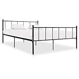 UJCHVHN Bettgestell ohne Matratze, schwarzes Metall, 180 x 200 cm, Super-Kingsize-Bett, Zubehör und Bettgestell