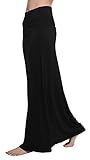 Damen Rock Lange Elastischer Strertchy Zigeuner Maxi Rock (L, schwarz)