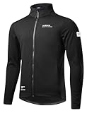 INBIKE Fahrradjacke Softshelljacke Herren Damen Winter Thermo Winddicht Atmungsaktiv Radjacke für Radfahren Laufen Wandern Outdoor Schwarz L