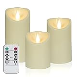 Abrief led kerzen outdoor mit timerfunktion-Säulen elektrische kerzen 3 Stück-für Camping,Hochzeiten,Home Deco,D 7.5cm H 10/12.5/15cm