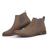 Hawkwell Chelsea-Stiefel für Herren in Übergröße, klassische, lässige Stiefeletten in Normal- und Übergrößen, Hellbraunes PU, EU 40
