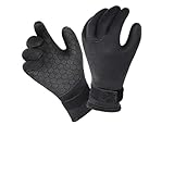 Tauchhandschuhe 5MM 3MM Männer Neoprenanzug Winter Handschuhe Scuba Schnorcheln Paddeln Surfen Kajakfahren Kanufahren Speerfischen Fäustlinge Tauchausrüstung Neoprenhandschuhe (Color : 5MM with Logo