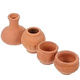 Levemolo 4 Stück Mini Terrakotta Blumentöpfe Klein Rot Pflanzgefäße für Sukkulenten Innenbereich DIY Garten Dekoration Bonsai Micro Landschaft Projekte