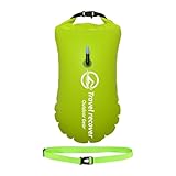 Swim Buoy for Open Water, High-Visibility Floating Safety Marker, Training Equipment, Adjustable Waist Belt | Durable Large-Capacity Dry Bag Float with long-distance practice situations adults lake se