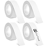 4 Rollen Etikettenhersteller-Band, Etiketten Selbstklebend, Wasserdicht Thermo Etikettenband, Weiß Etiketten Rolle, Etikettendrucker Etiketten für Zuhause, Büro
