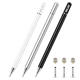 ELZO Tablet Stift für Alle Tablets, 3er Pack 2 in 1 Stylus Pen, Eingabestift Touch Pen für Alle Handys, Apple iPad, iPhone, Samsung, Surface, Lenovo, Xiaomi, Chromebook, Huawei Android iOS usw