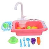 WOONEKY 1 Satz Küchen Spüle mit Fließendem Wasser Elektrische Geschirrspülmaschine für Rollenspielzeug für Kreatives und Eltern Interaktion