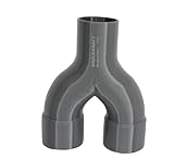 DRUCKKRAFT 2-Wege Abzweig Rohr DN50 | Abzweigstück | Y-Verteiler | Absauganlage | Rohrverbinder | Schlauchverbinder | Zentralstaubsauger & Industrie | PETG | (DN50 auf 2-Fach DN50 Muffe)