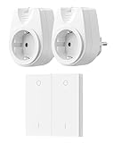 DEWENWILS Funksteckdosen mit Fernbedienung, 16A, 3500W, 45M Reichweite, Plug-In Ein/Aus Funk-Wandschalter, Kein Kabel Erforderlich, Erweiterbarer Lichtschalter für Feiertagsdeko, Vorprogrammiert, Weiß