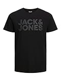 Jack & Jones Herren Jjecorp Logo Tee O-Neck Noos T-Shirt, Black/Fit:Slim/Large Print/Black, M EU